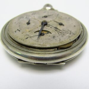 J.H. HASLER & FILS. Reloj de Bolsillo, lepine y remontoir. Triple calendario y fase lunar. Suiza, ca. 1890
