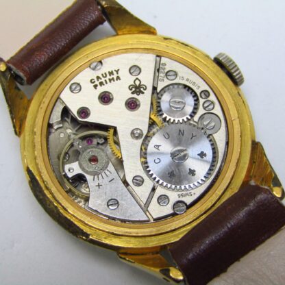 CAUNY PRIMA. Reloj de pulsera para mujer o cadete. Suiza. Ca.1950