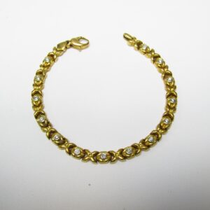 Pulsera de Oro de 18k con 14 Diamantes talla Brillante de 0,55 ct. (G-H/VS1-2). 21,20 gr.
