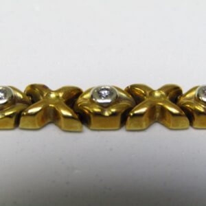 Pulsera de Oro de 18k con 14 Diamantes talla Brillante de 0,55 ct. (G-H/VS1-2). 21,20 gr.
