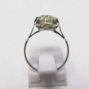 Solitario en Oro Blanco con Diamante Natural Talla Antigua Europea de 1,64 ct. (N-VS2). Certificado IGE.
