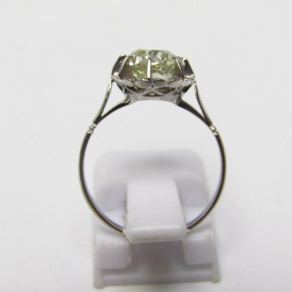 White Gold Solitaire with 1,64 ct European Antique Cut Natural Diamond. (N-VS2). IGE certificate.