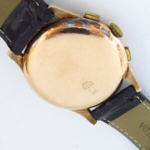 AUREOLE CHRONOGRAPHE SUISSE - Reloj Cronógrafo de pulsera. Calibre Landerón. Oro 18k. Ca. 1955