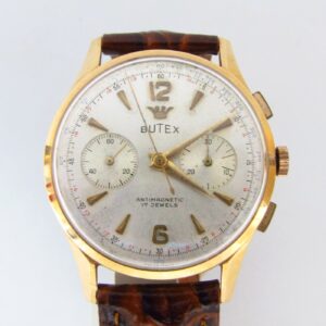BUTEX. Reloj Cronógrafo de pulsera para caballero. Oro 18k.