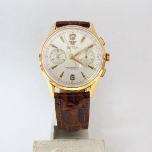 BUTEX. Reloj Cronógrafo de pulsera para caballero. Oro 18k.