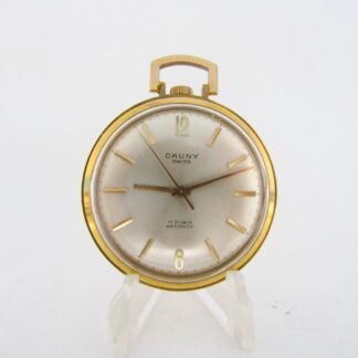 CAUNY. Reloj de Bolsillo para caballero tipo Frac, lepine y remontoir. Suiza, ca. 1970