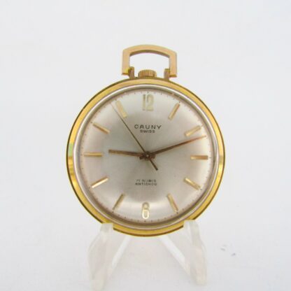 CAUNY. Pocket watch for men type Frac, lepine and remontoir. Switzerland, ca. 1970