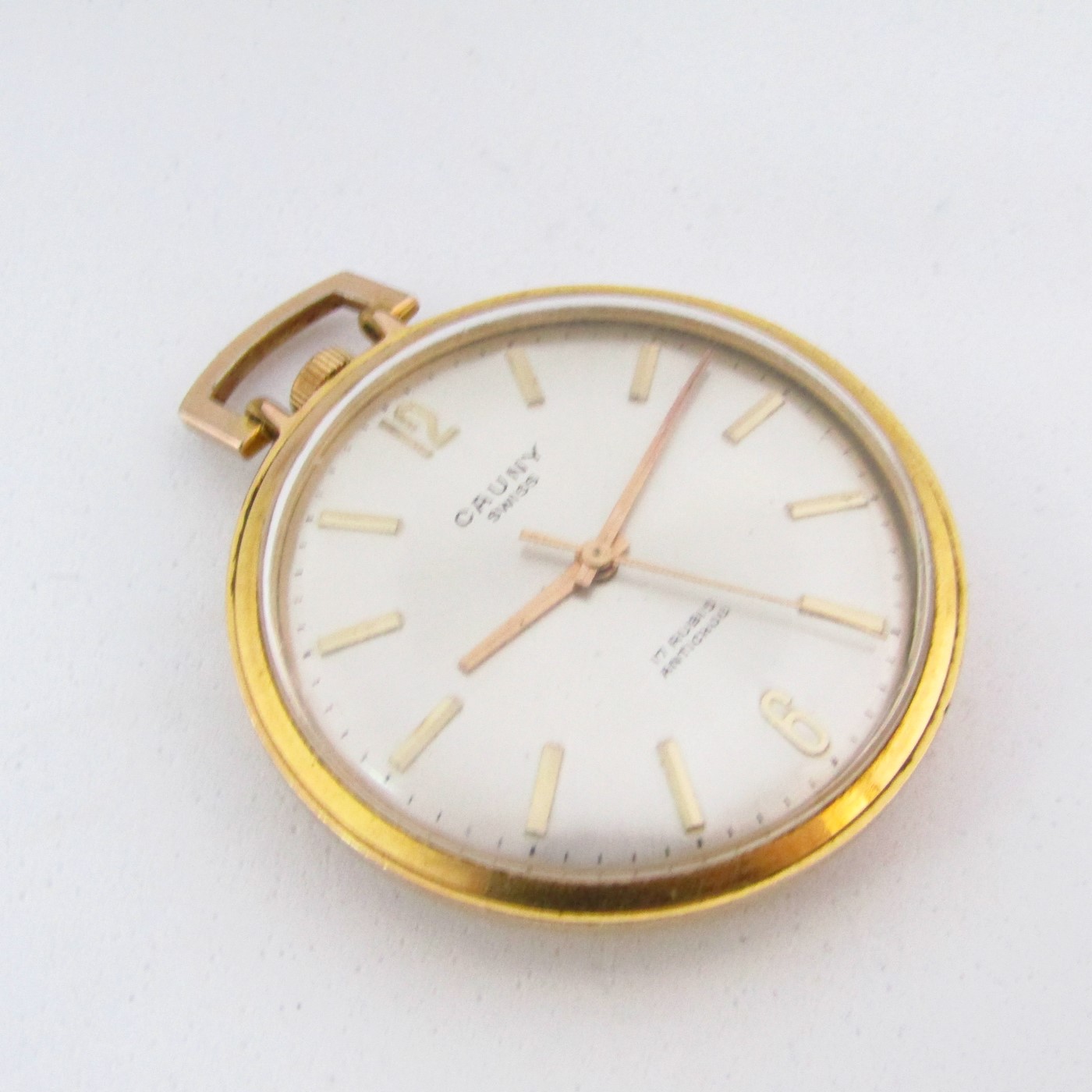 CAUNY. Reloj de Bolsillo para caballero tipo Frac, lepine y remontoir. Suiza, ca. 1970 CAUNY. Reloj de Bolsillo para caballero tipo Frac, lepine y remontoir. Suiza, ca. 1970