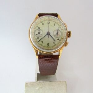 Reloj Cronógrafo de pulsera para caballero. Oro 18k. Suiza.