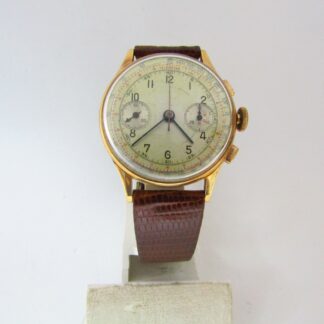 Reloj Cronógrafo de pulsera para caballero. Oro 18k. Suiza.