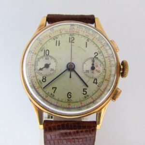 Reloj Cronógrafo de pulsera para caballero. Oro 18k. Suiza.