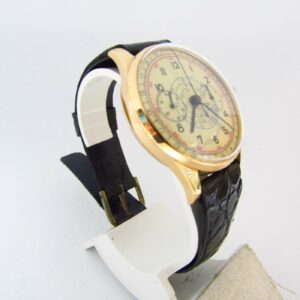 Reloj Cronógrafo de pulsera para caballero. Oro 18k. Suiza, ca. 1950