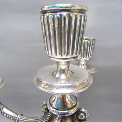 Candelabrum with five lights in sterling silver. Spain, 20th century.
