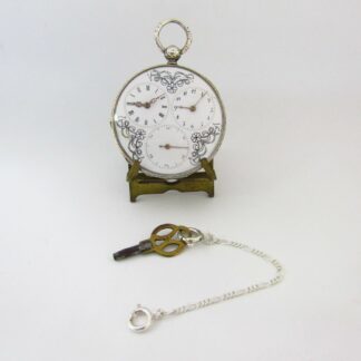 EUGENE BORNAND & Cíe., ST. CROIX. Reloj de Bolsillo lepine, doble uso horario. Plata. Ca. 1850.