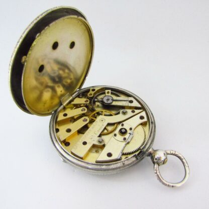EUGENE BORNAND & Co., ST. CROIX. Lepine Pocket Watch, double time zone. Silver. ca. 1850.