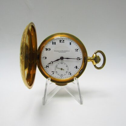 Perret & Berthoud (Le Locle). Repeater clock to minutes, saboneta and remontoir. Circa. 1910. 18k gold.