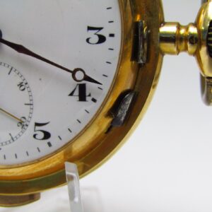 Perret & Berthoud (Le Locle). Reloj de repetición a minutos, saboneta y remontoir. Circa. 1910. Oro 18k.