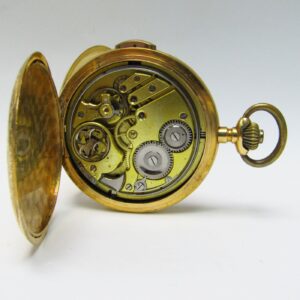 Perret & Berthoud (Le Locle). Reloj de repetición a minutos, saboneta y remontoir. Circa. 1910. Oro 18k.