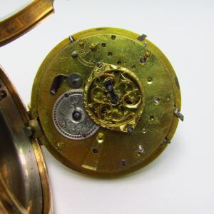 Reloj de Bolsillo Francés de Repetición a cuartos, Verge Fusee. Circa, 1850. Oro 18k.