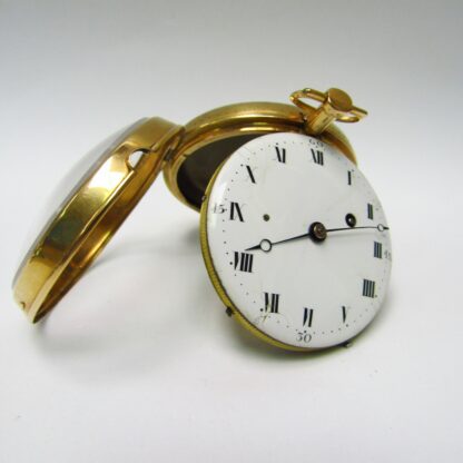 French Quarter Repeat Pocket Watch, Verge Fusee. Circa, 1850. 18k gold.