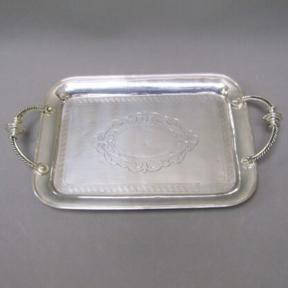 ROVIRA and CARRERAS. Tray with Sterling Silver handles. Barcelona, ​​19th century.