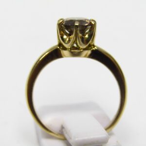 Sortija en Oro de 18k. con Diamante Natural, talla Brillante de 1,15 ct. (Orange/P1). Certificado IGE.