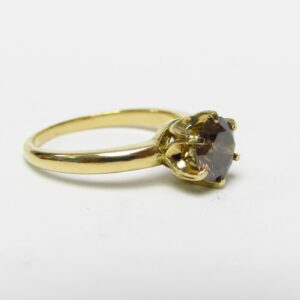 Sortija en Oro de 18k. con Diamante Natural, talla Brillante de 1,15 ct. (Orange/P1). Certificado IGE.
