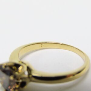 Sortija en Oro de 18k. con Diamante Natural, talla Brillante de 1,15 ct. (Orange/P1). Certificado IGE.