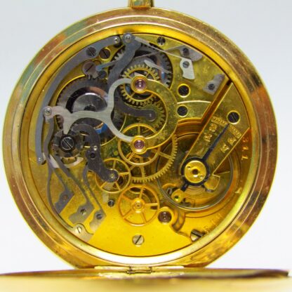 MONTRE UNIVERSELLE. Montre de poche chronographe, lépine et remontoir. or 18 carats. Suisse, env. 1910.