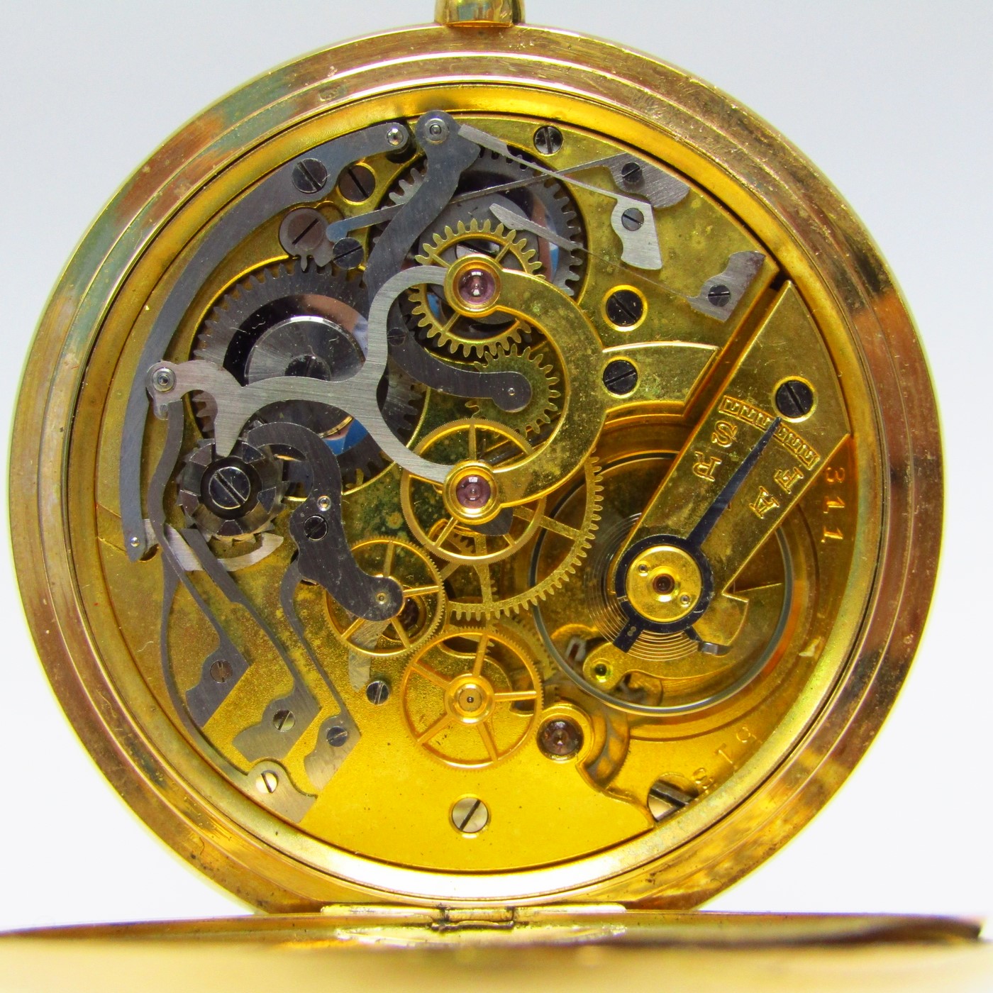 UNIVERSAL WATCH. Reloj Cronógrafo de bolsillo, lepine y remontoir. Oro 18k. Suiza, ca. 1910. UNIVERSAL WATCH. Reloj Cronógrafo de bolsillo, lepine y remontoir. Oro 18k. Suiza, ca. 1910.