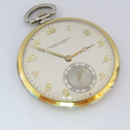 VACHERON CONSTANTIN. Reloj de Bolsillo Extraplano, tipo Frac, lepine y remontoir. Oro 18k y Platino. Suiza, ca. 1930.