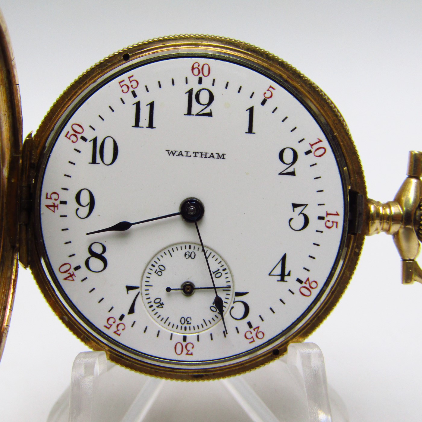 WALTHAM. Reloj de colgar, saboneta y remontoir. Oro 14k. USA, año 1907 WALTHAM. Reloj de colgar, saboneta y remontoir. Oro 14k. USA, año 1907