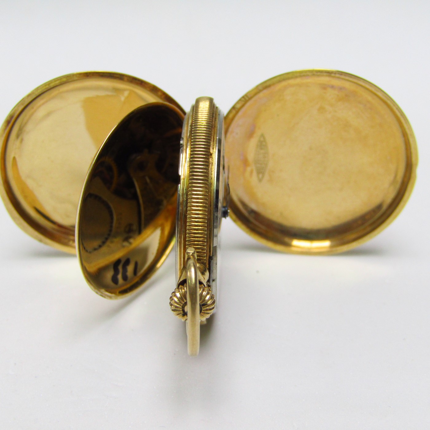 WALTHAM. Reloj de colgar, saboneta y remontoir. Oro 14k. USA, año 1907 WALTHAM. Reloj de colgar, saboneta y remontoir. Oro 14k. USA, año 1907