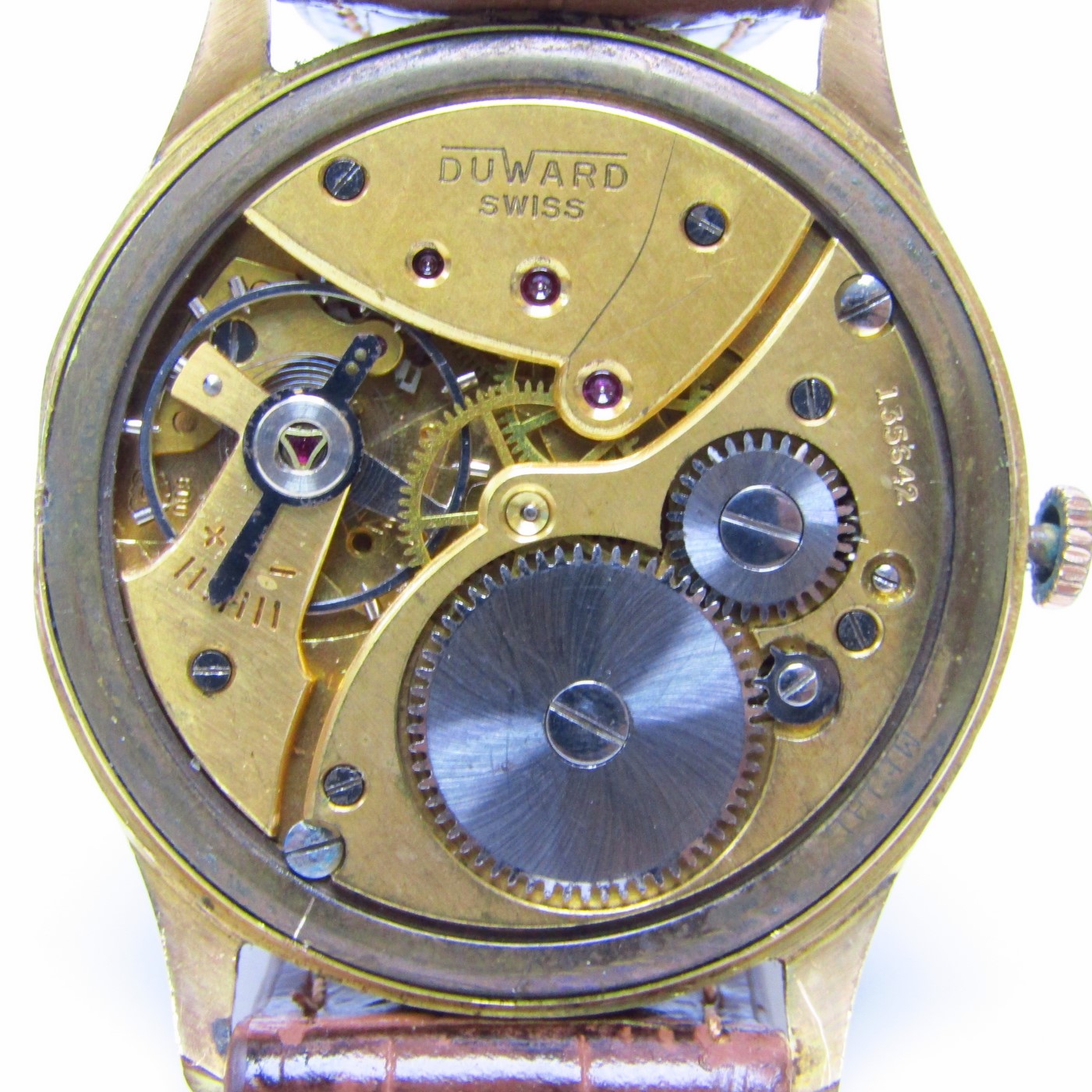 DUWARD Antimagnetic. Reloj de pulsera para caballero. Oro 18k. Acero. Suiza, ca. 1955. DUWARD Antimagnetic. Reloj de pulsera para caballero. Oro 18k. Acero. Suiza, ca. 1955.