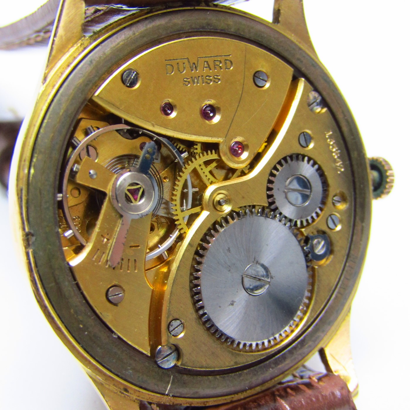 DUWARD Antimagnetic. Reloj de pulsera para caballero. Oro 18k. Acero. Suiza, ca. 1955. DUWARD Antimagnetic. Reloj de pulsera para caballero. Oro 18k. Acero. Suiza, ca. 1955.