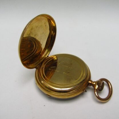 Französische Taschenuhr, Lepine und Remontoir. Ca. 1890. 18 Karat Gold.