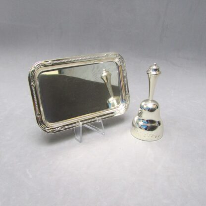 Set of Small Tray and Bell in Sterling Silver. Spain, 20th century.