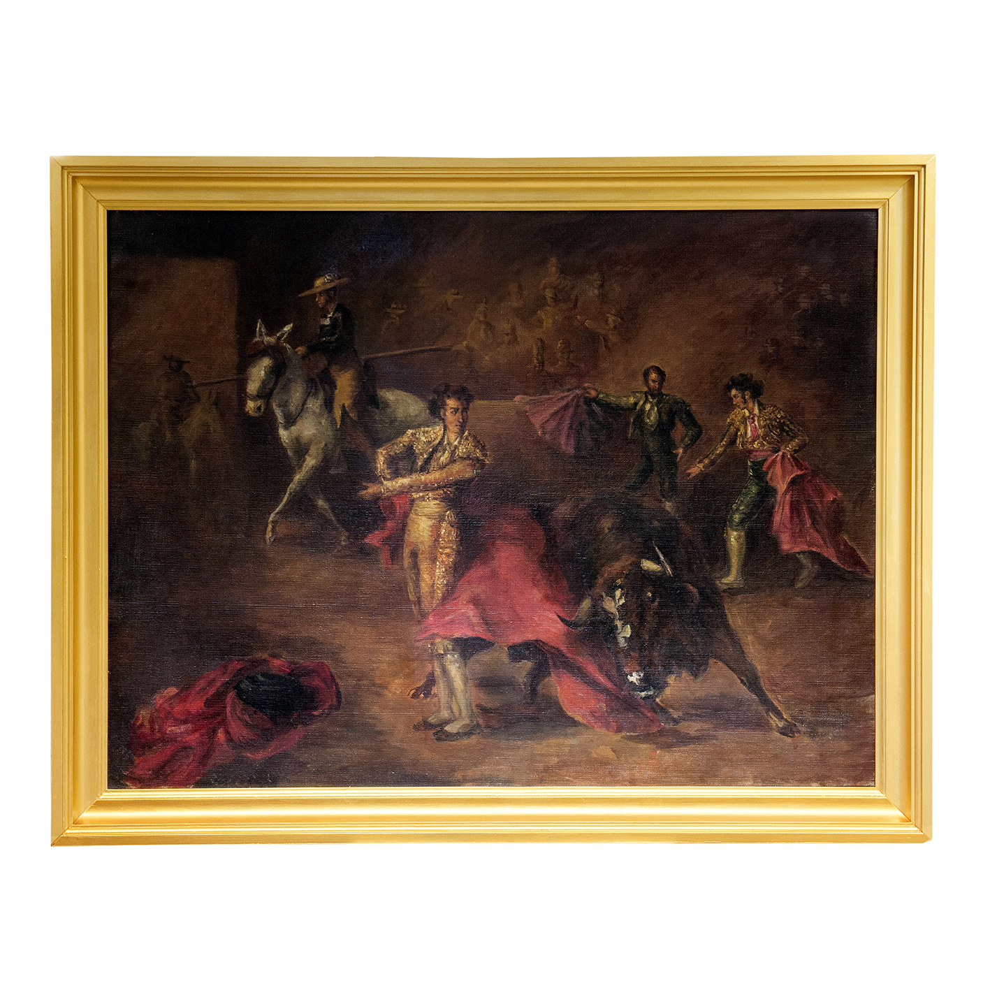 ATRIBUIDO A EUGENIO LUCAS VILLAAMIL. (1858-1918). Óleo sobre lienzo. "Escena Taurina". Siglo XIX. ATRIBUIDO A EUGENIO LUCAS VILLAAMIL. (1858-1918). Óleo sobre lienzo. "Escena Taurina". Siglo XIX.
