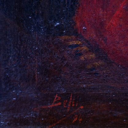 Benito Belli (vers 1850 - vers 1900). Huile sur toile. "Scène galante".