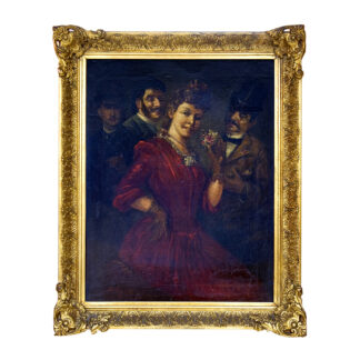 Benito Belli (ca.1850 - ca.1900). Óleo sobre lienzo. "Escena Galante".