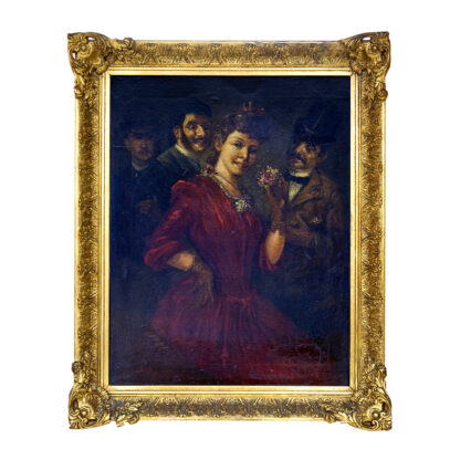 Benito Belli (ca.1850 - ca.1900). Oil on canvas. "Gallant Scene".