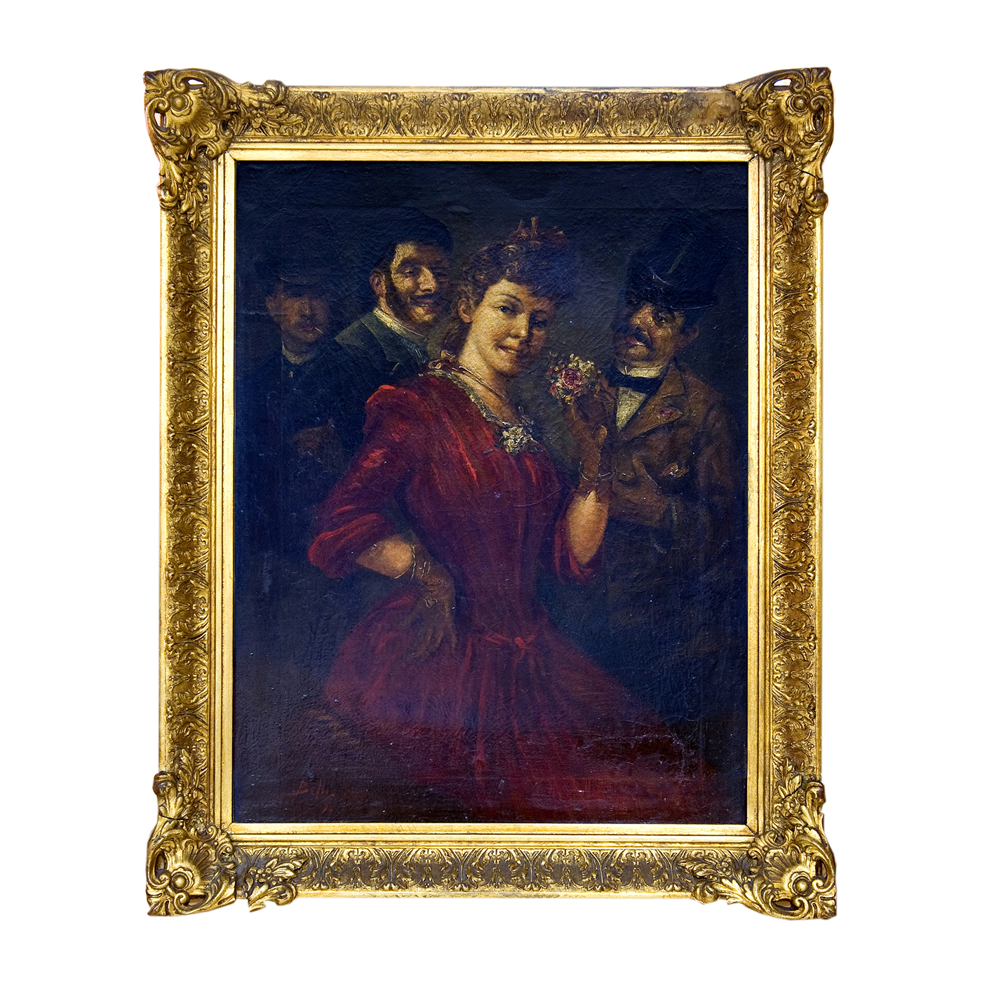 Benito Belli (ca.1850 - ca.1900). Óleo sobre lienzo. "Escena Galante". Benito Belli (ca.1850 - ca.1900). Óleo sobre lienzo. "Escena Galante".