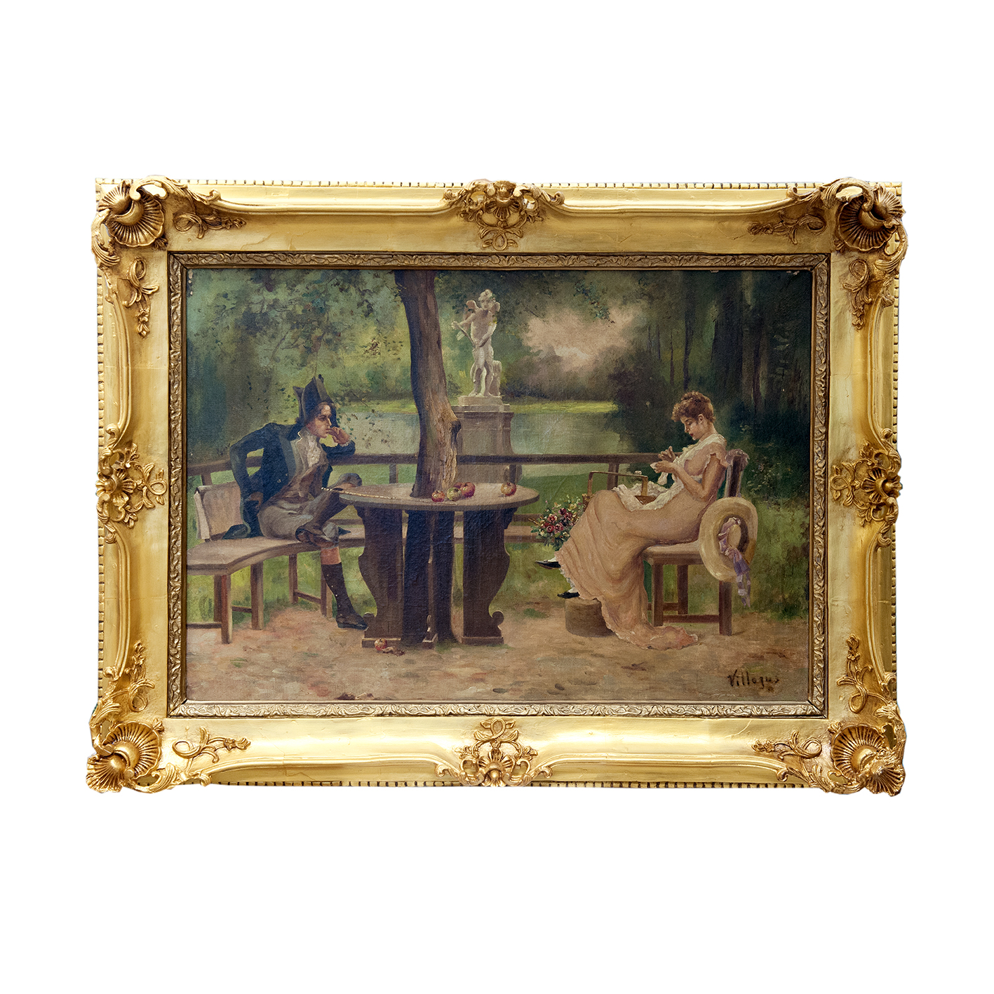 Escuela Española Siglo XIX. Óleo sobre lienzo. "Un disgutito de enamorados" Escuela Española Siglo XIX. Óleo sobre lienzo. "Un disgutito de enamorados"