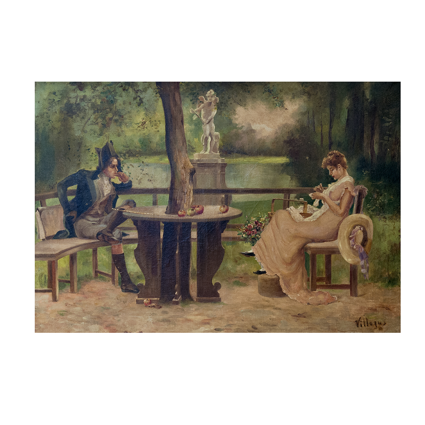 Escuela Española Siglo XIX. Óleo sobre lienzo. "Un disgutito de enamorados" Escuela Española Siglo XIX. Óleo sobre lienzo. "Un disgutito de enamorados"