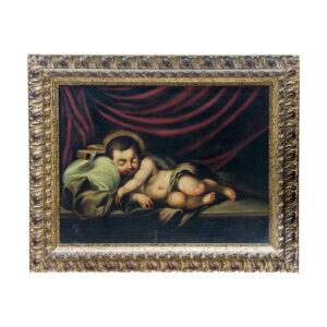 ESCUELA ESPAÑOLA SIGLO XVIII. Óleo sobre lienzo. "Niño de la Pasión recostado"