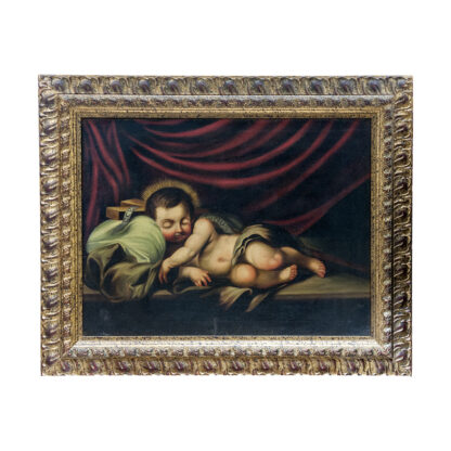SPANISH SCHOOL 17TH CENTURY. Oil on canvas. "Child of the Passion reclining"