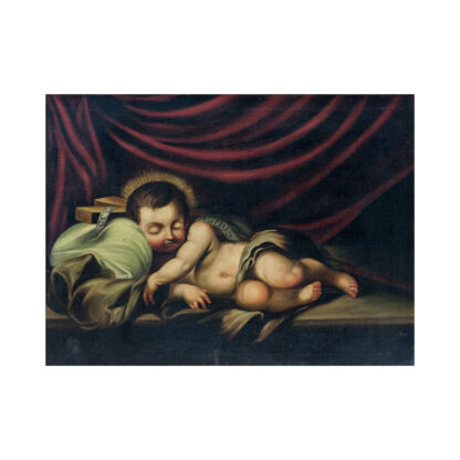 SPANISH SCHOOL 17TH CENTURY. Oil on canvas. "Child of the Passion reclining"