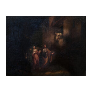 FRANCISCO DE ANTOLINEZ Y SARABIA. (1645-1700). Óleo sobre lienzo. "La Virgen y San José buscando posada".