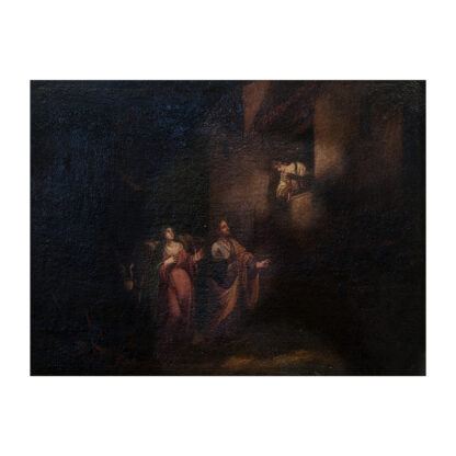 FRANCISCO DE ANTOLINEZ Y SARABIA. (1645-1700). Óleo sobre lienzo. "La Virgen y San José buscando posada".