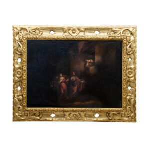 FRANCISCO DE ANTOLINEZ Y SARABIA. (1645-1700). Óleo sobre lienzo. "La Virgen y San José buscando posada".